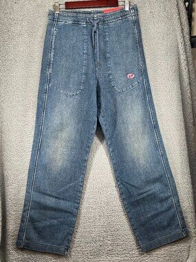 NWT Diesel Track Denim D-Martians Jogg Jeans Loose Drawstring Baggy sz Small